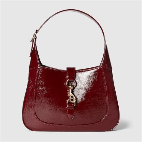 Gucci Jackie small shoulder bag in Rosso Ancora patent leather